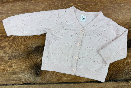 Gap 6-12M Heart Cardigan Sweater