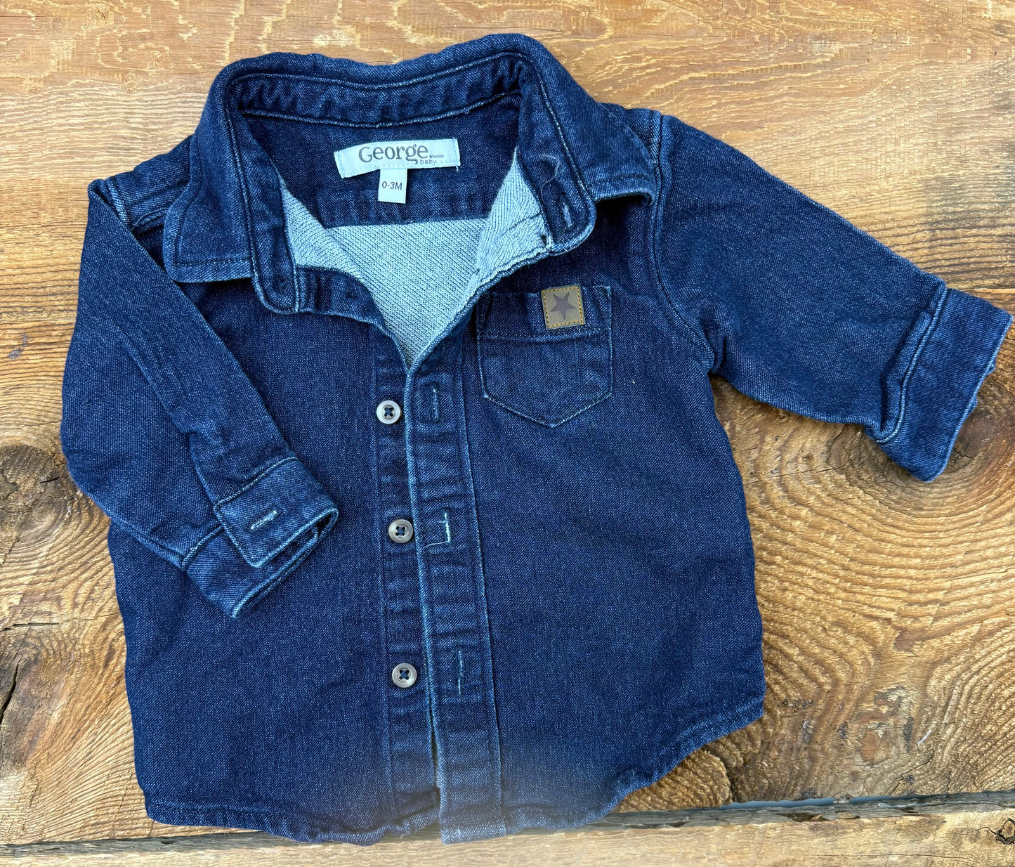 George 0-3M Jean Shirt
