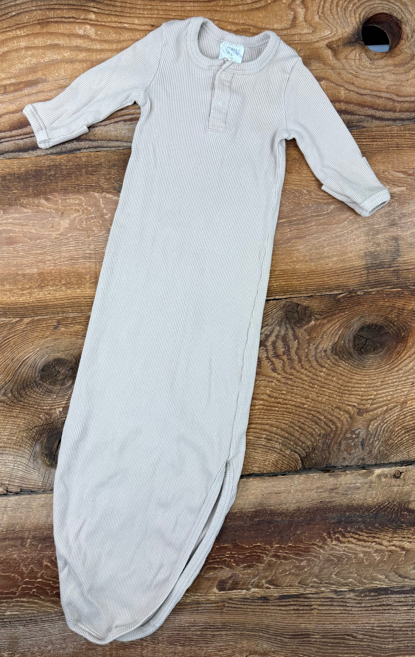Mebie Baby 0-3M Ribbed Knotted Gown