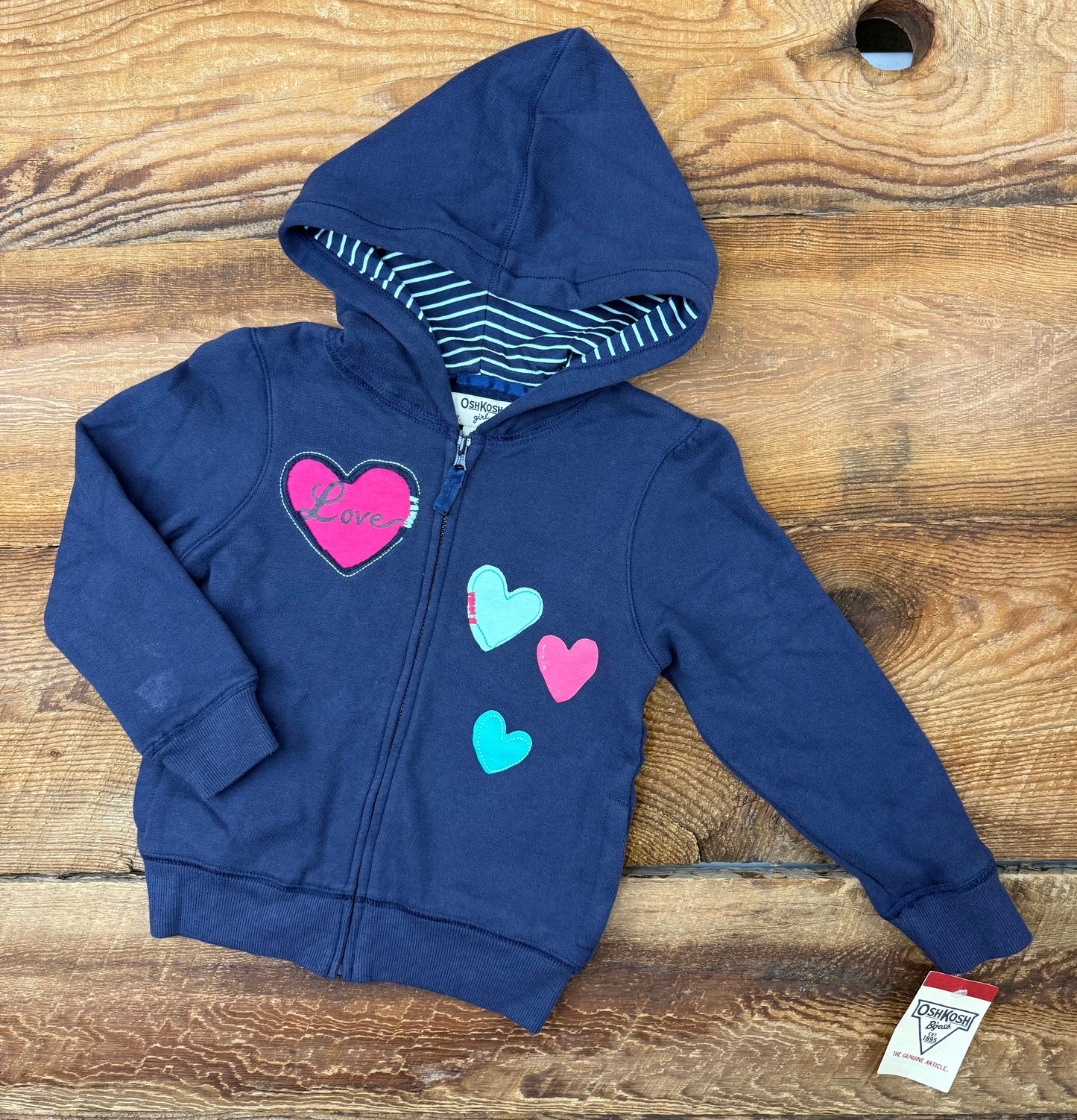 Oshkosh 4T Heart Zip up Hoodie
