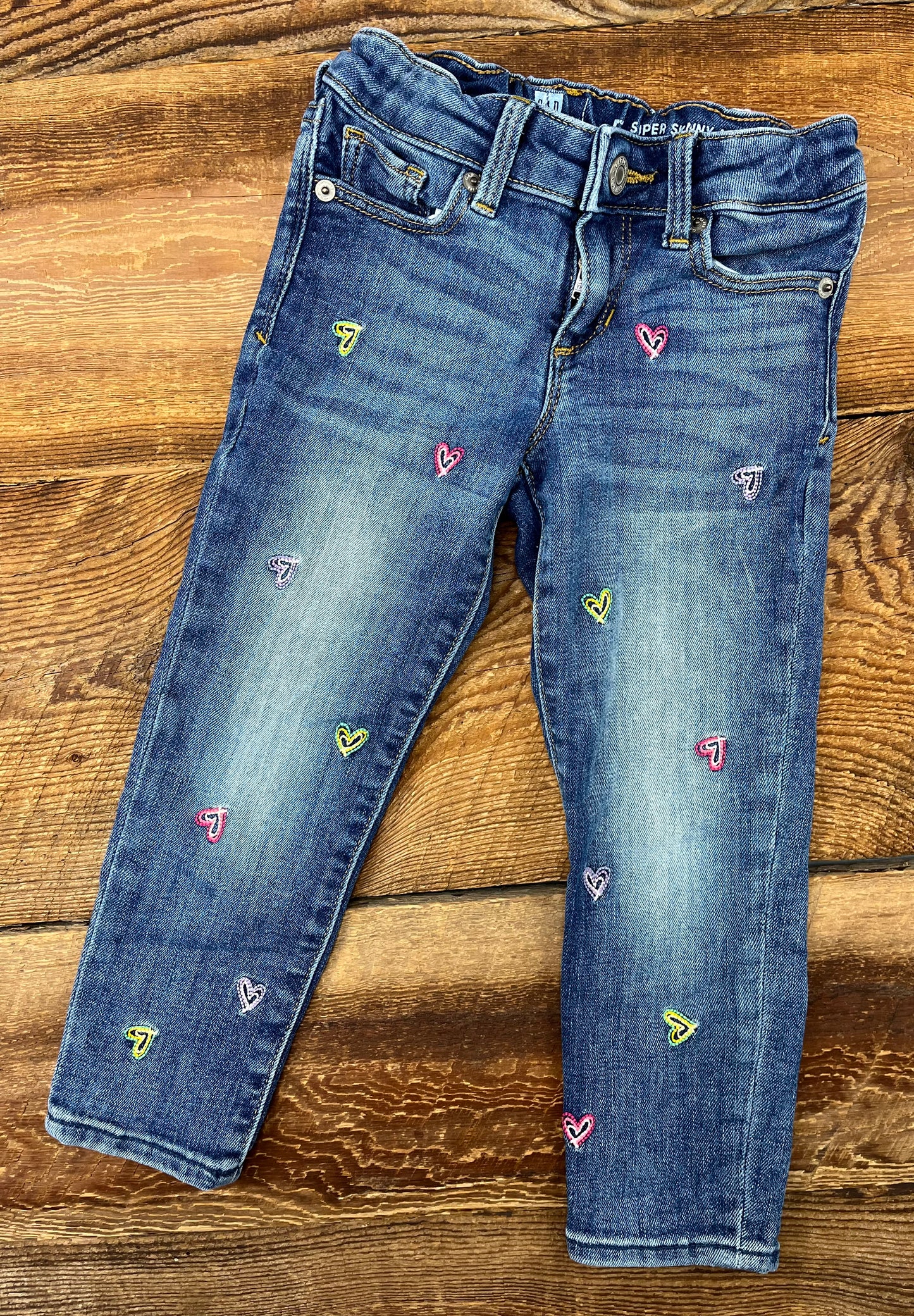 Gap 5T Embroidered Heart Skinny Ankle Jean