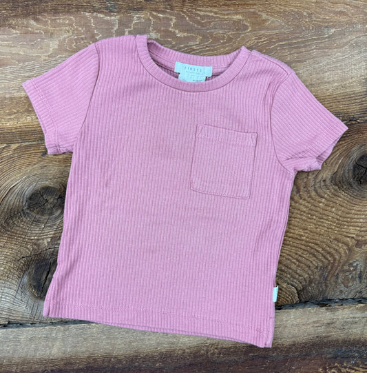 Petit Lem 12M Ribbed Pocket Tee