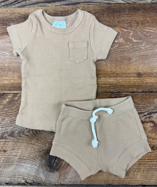 Mebie Baby 0-3M Ribbed Outfit
