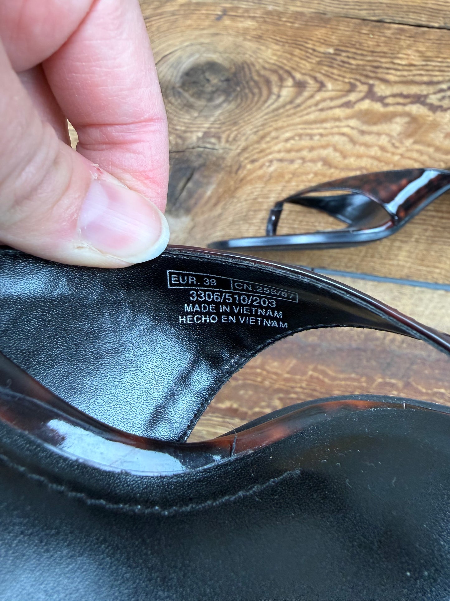 Zara size 9 Women's Tortoiseshell Heeled Sandal