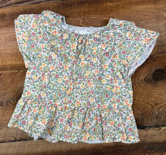 Zara 2-3T Floral Ruffle Tee