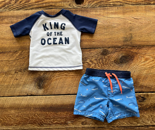 Old Navy 6-12M King of the Ocean Swimsuit