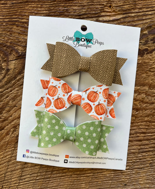 Pumpkin Hair Clips Set