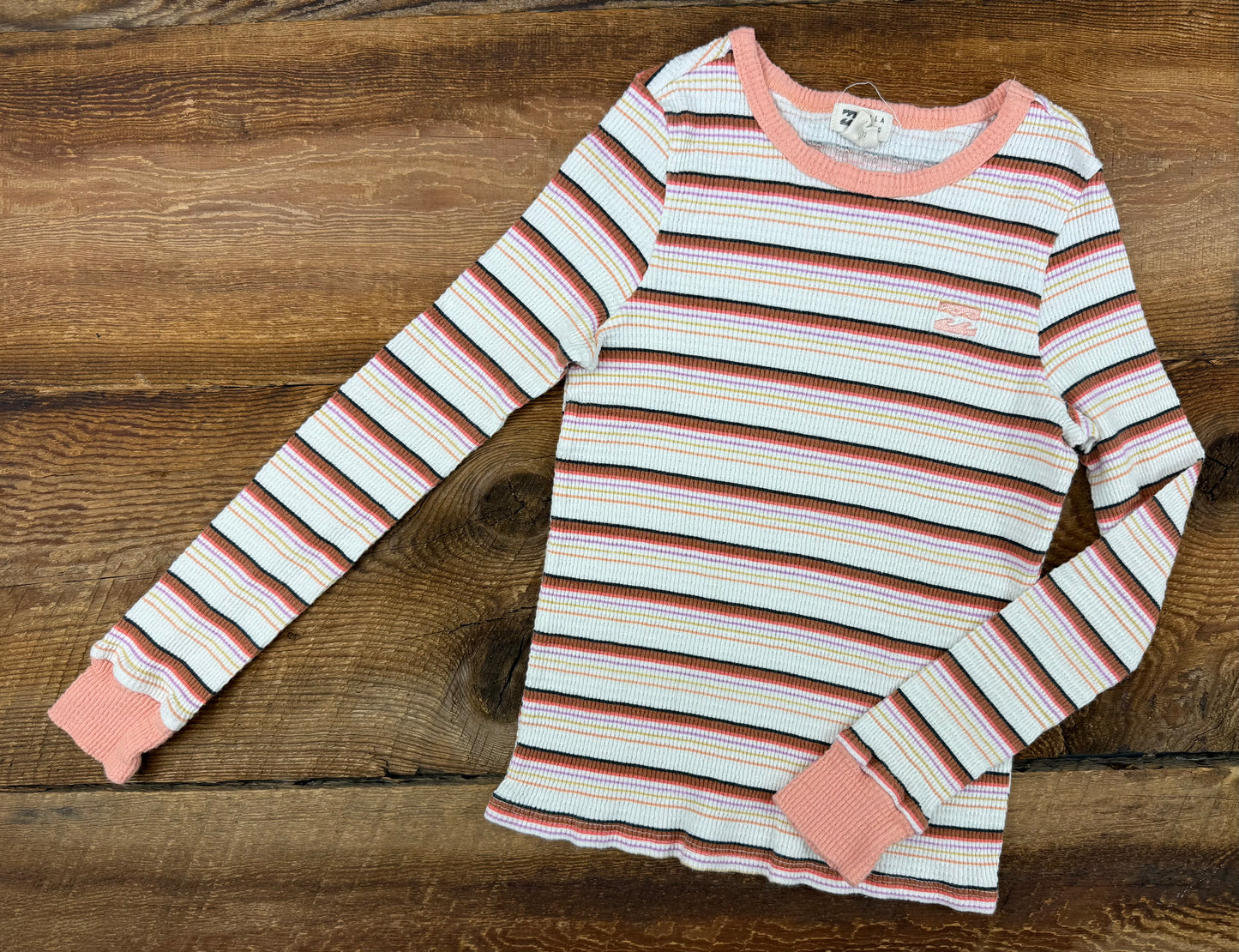 Billabong Small (5/6) Striped Waffle Shirt