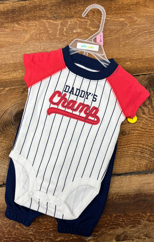 Child of Mine 0-3M Daddy’s Champ Outfit