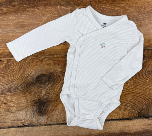 H&M 3M Ribbed Cherry Onesie