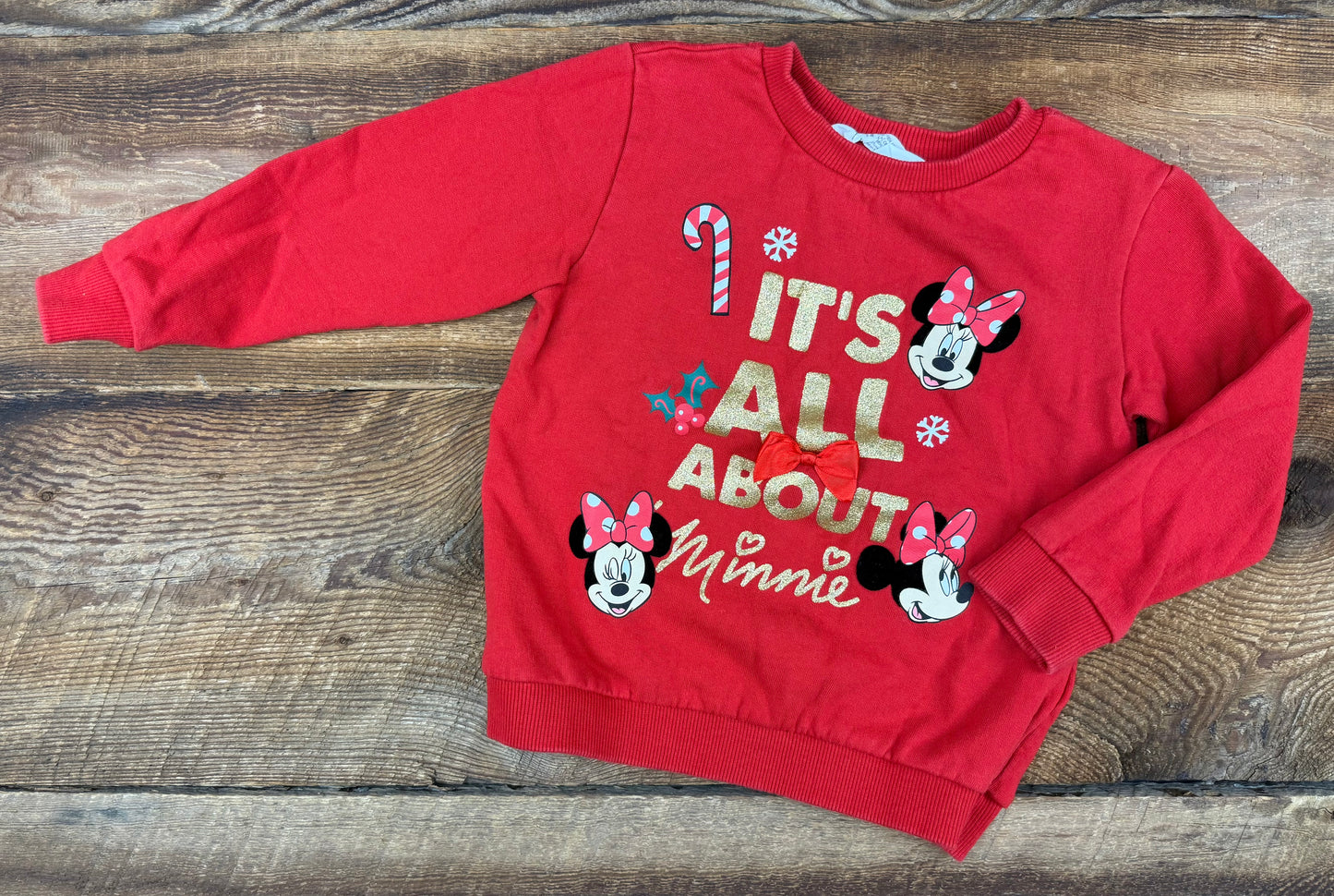 H&M 2-4Y Christmas Minnie Crewneck