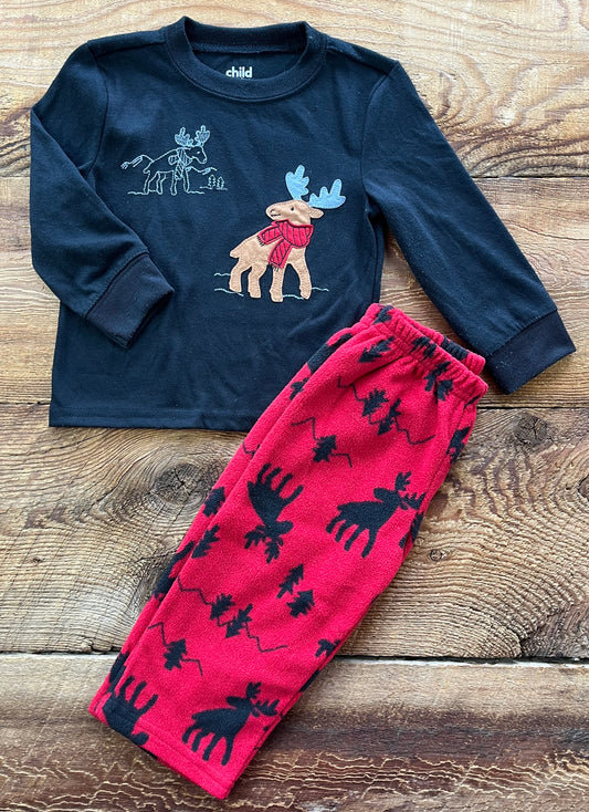 Child of Mine 18M Fleece Moose Pajamas