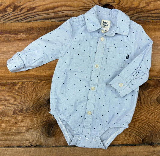 Oshkosh 12M Polka Dot Collared Onesie
