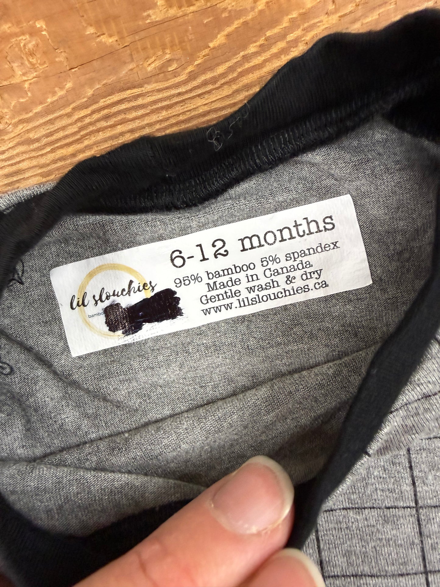 Lil Slouchies 6-12M Checkered Bamboo Shirt