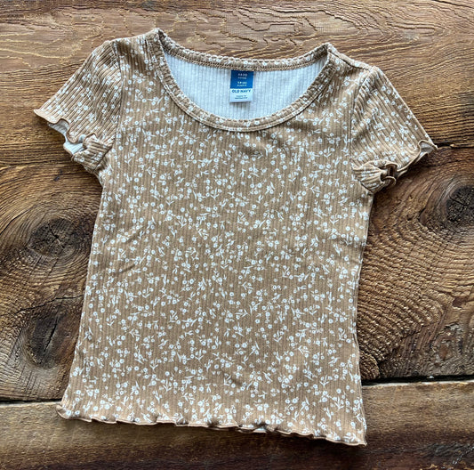 Old Navy 5T Floral Ribbed Tee