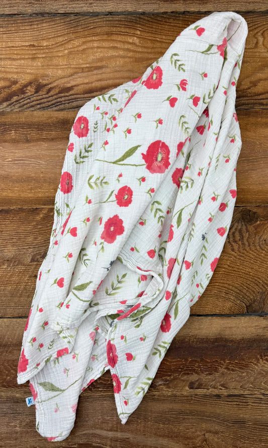 Muslin Poppy Swaddle Blanket