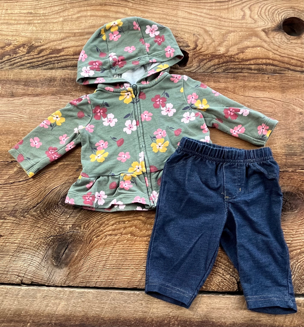 Child of Mine 0-3M Floral Outfit