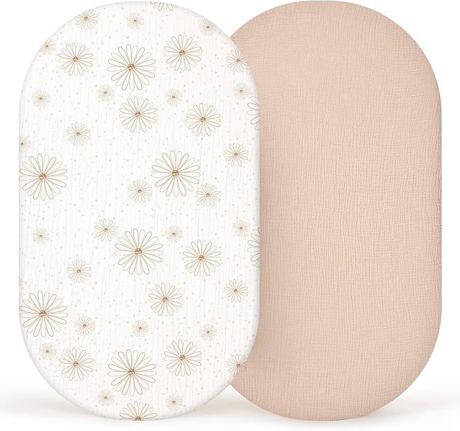 Lulu Moon Muslin Bassinet Cover Set