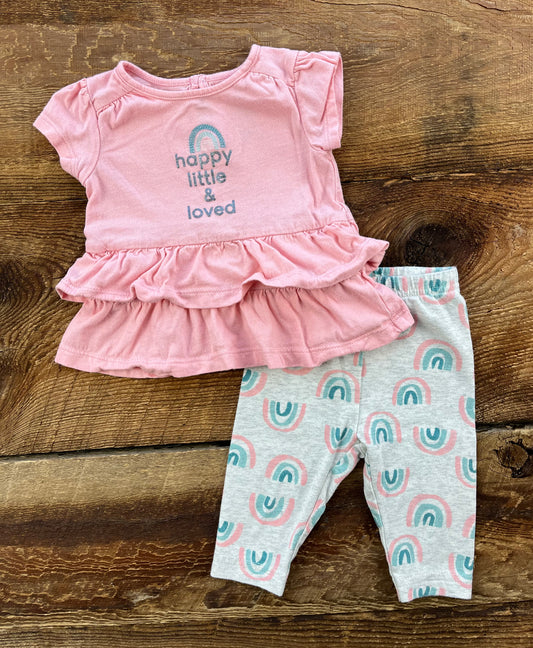 Child of Mine 0-3M Happy Little & Loved Outfit