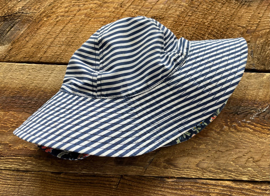 Reversible Floral/Striped Floppy Hat