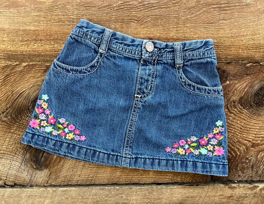 Gymboree 3T Floral Jean Skirt