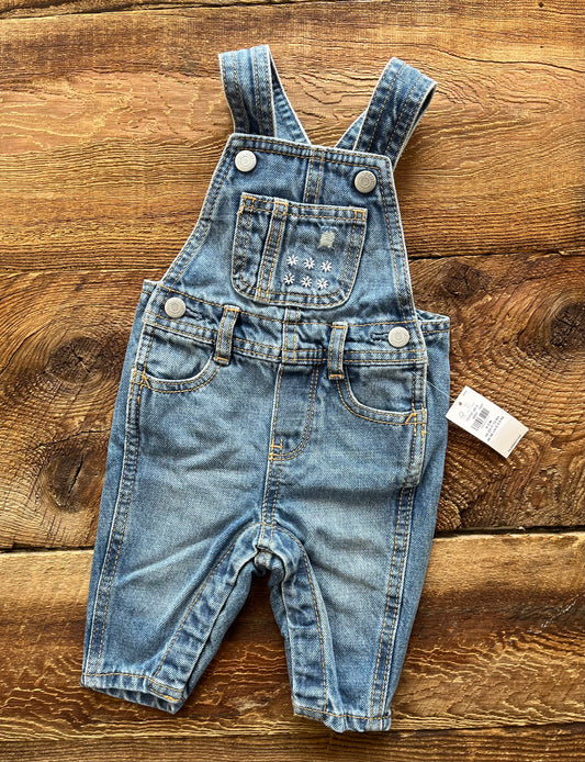 Old Navy 0-3M Floral Jean Overalls
