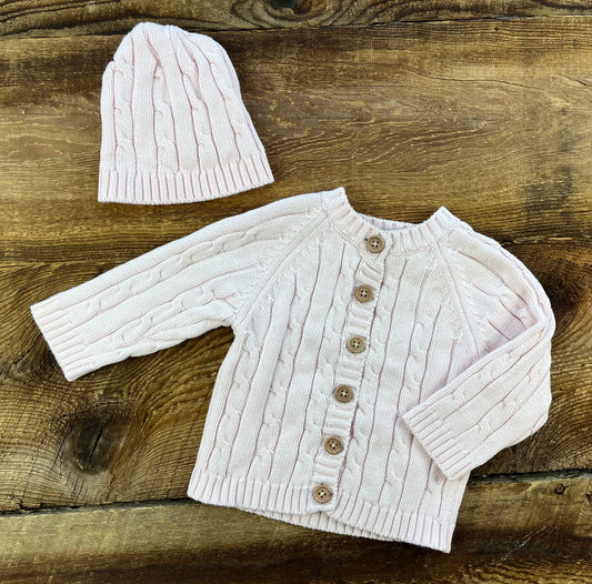 Jake & Jill 6-12M Knit Sweater & Hat