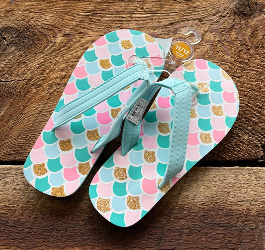 Carter’s XL (11/12) Mermaid Scale Flip-flops