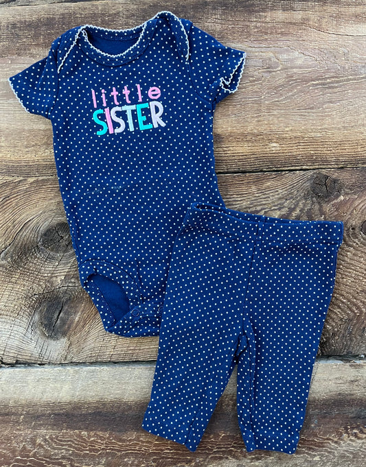 Simple Joys 0-3M Little Sister Outfit