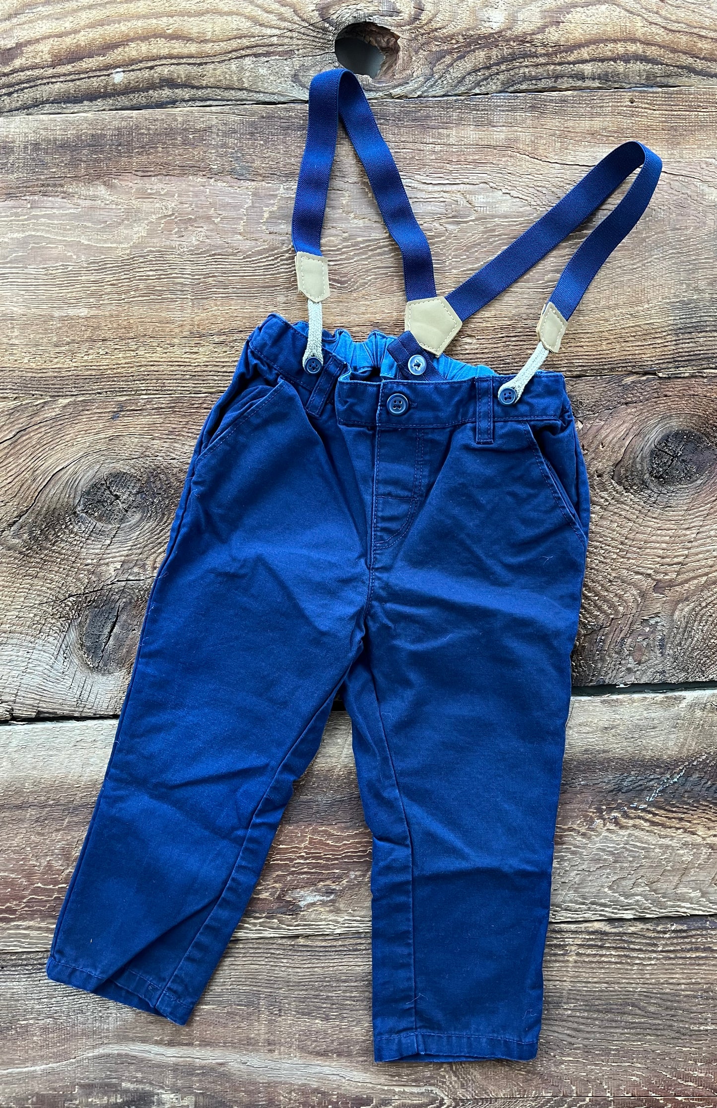 H&M 18-24M Suspender Khaki Pant