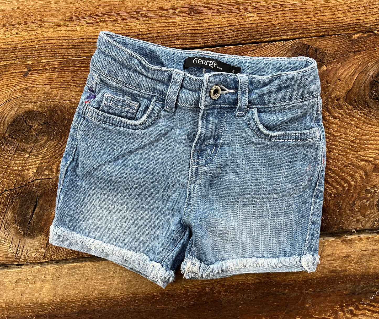 George 4T Frayed Jean Short