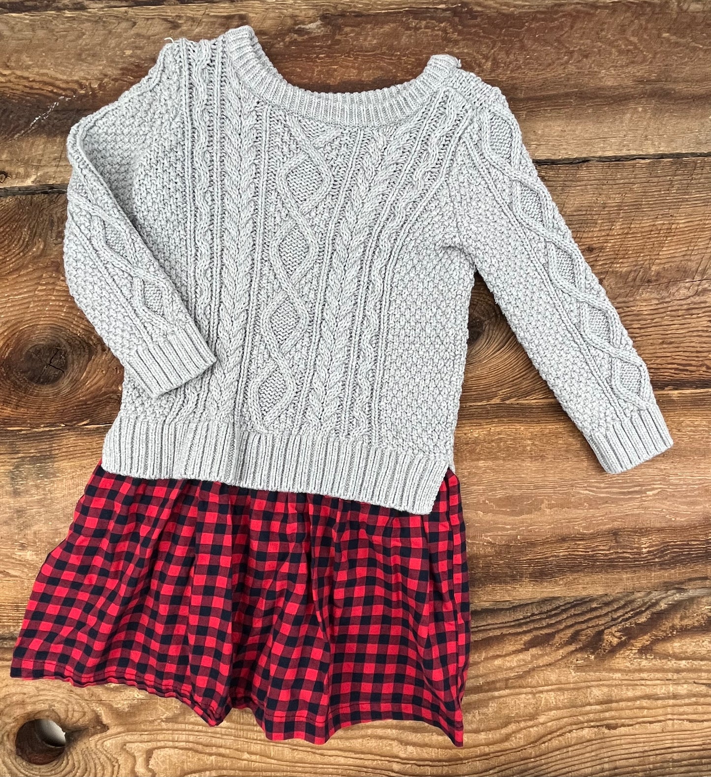 Gap 5Y Knitted Plaid Dress