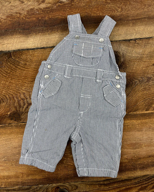Gap 0-3M Lined Pin Striped Overalls