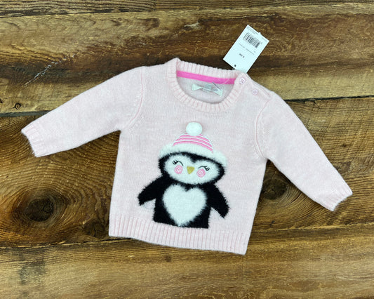 George 0-3M Penguin Sweater