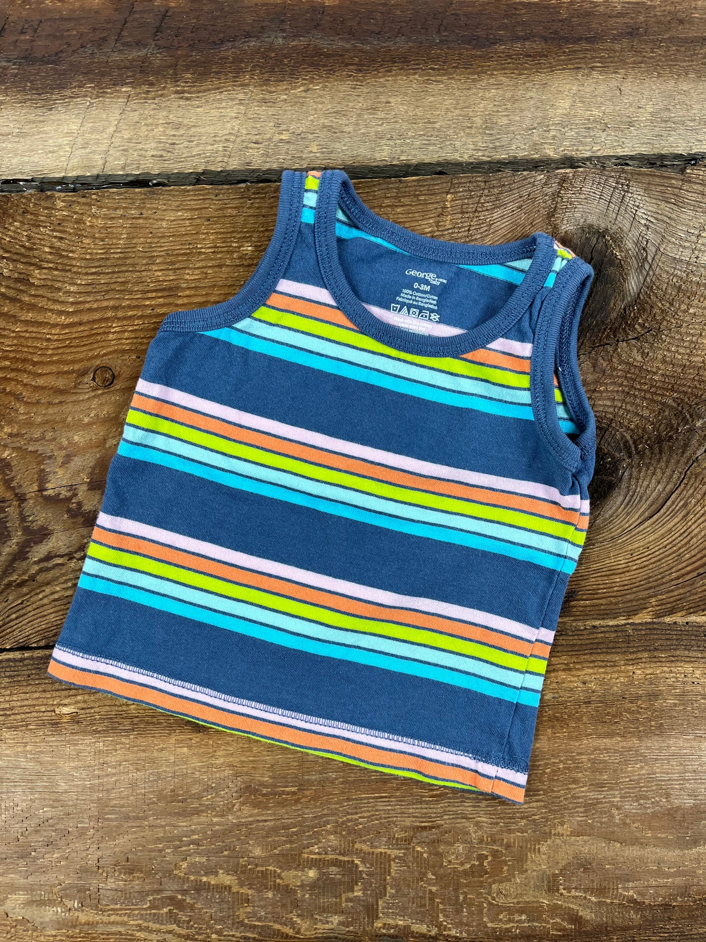 George 0-3M Striped Tank