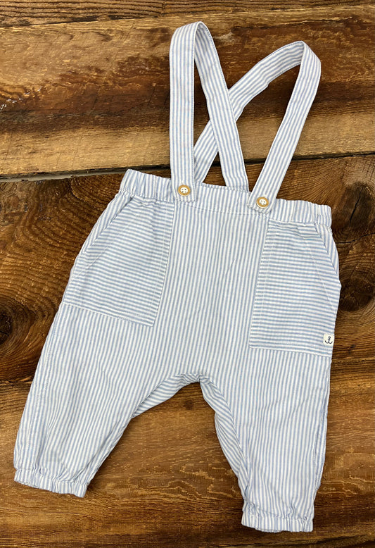 H&M 4-6M Striped Suspender Pant