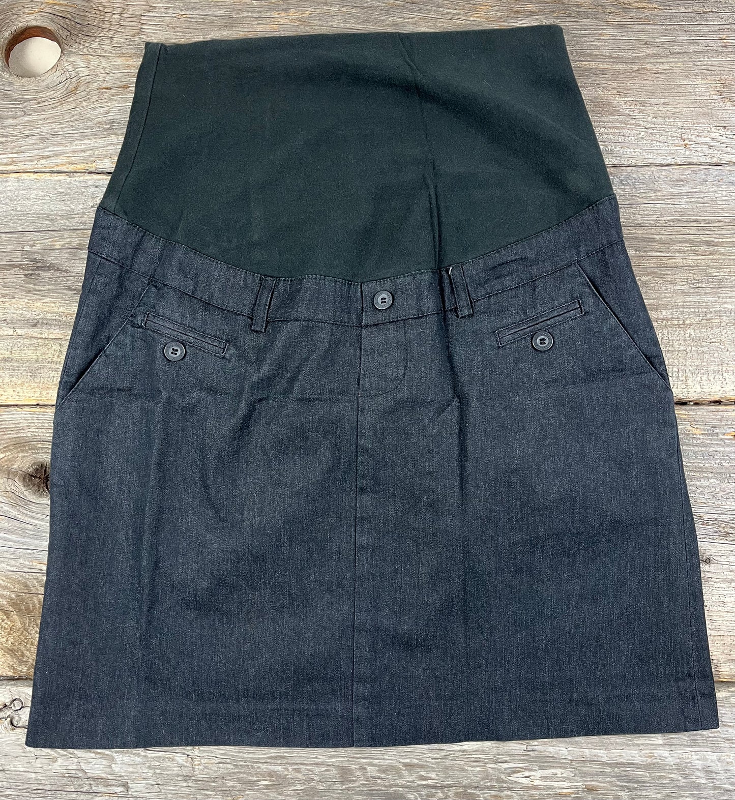 Thyme Small Maternity Stretchy Jean Skirt