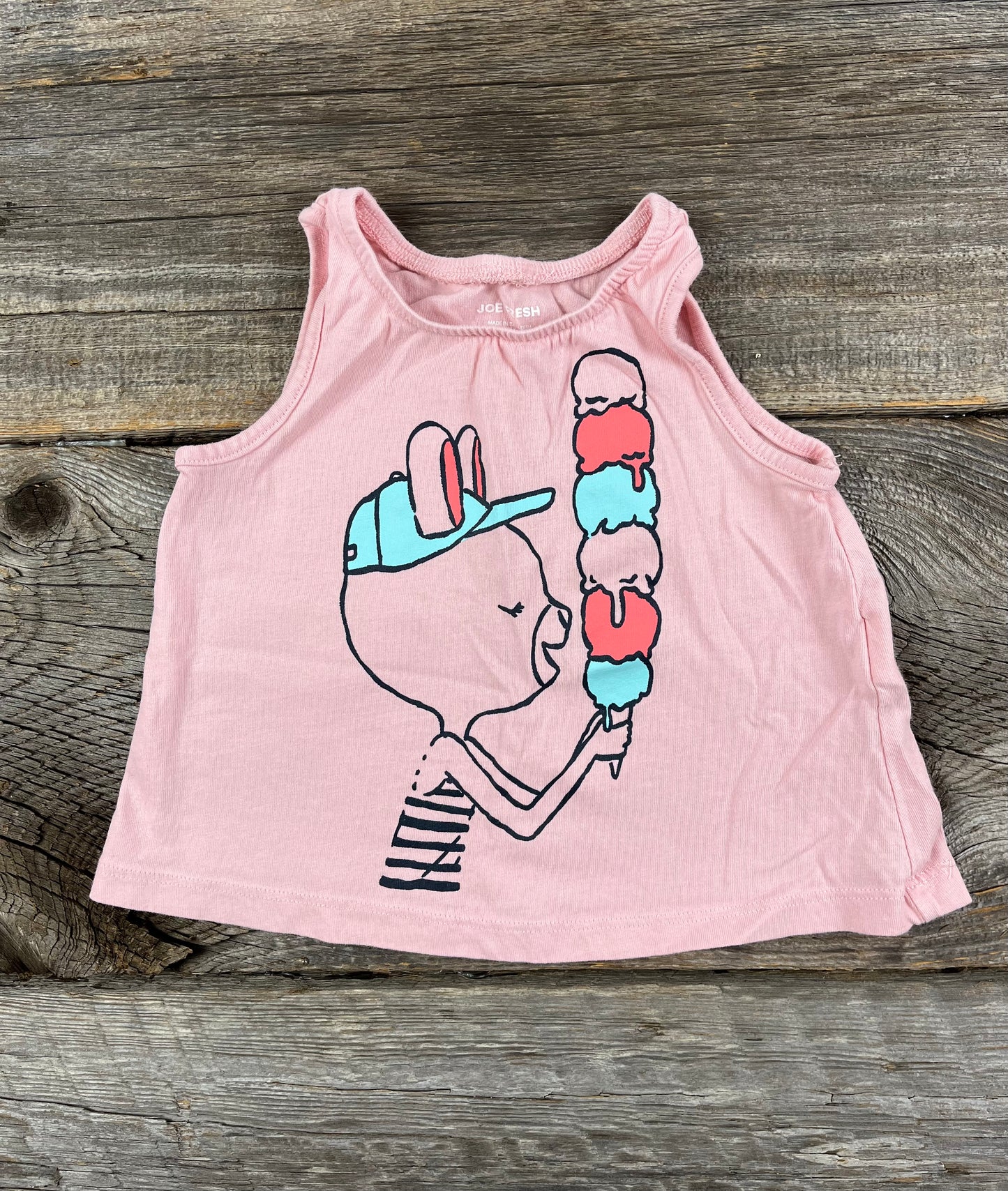 Joe Fresh 3-6M Ice Cream Bunny Tank